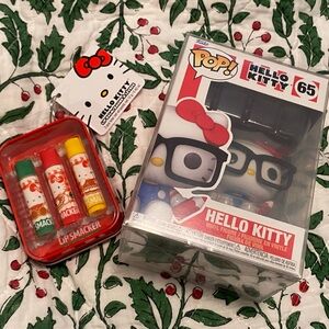 Hello Kitty Glasses Funko Pop with Lip Balm Trio